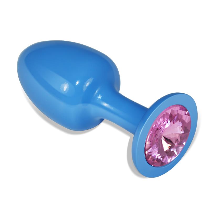 En Erotísima, Plug Anal de Metal Azul Rosebud con Joya